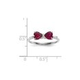 thumbnail image 3 of Solid 14k White Gold Polished Simulated Ruby Bow Ring (1mm) - Size 4, 3 of 3