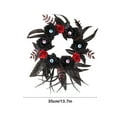 thumbnail image 3 of sruoe Halloween Decorations, Halloween Wreaths for Front Door, Artificial Wreaths, Indoor Outdoor Halloween Decor, Rattan Ring Wreath Decoration, Ghost Festival Bar Horror Halloween Decor, 3 of 6