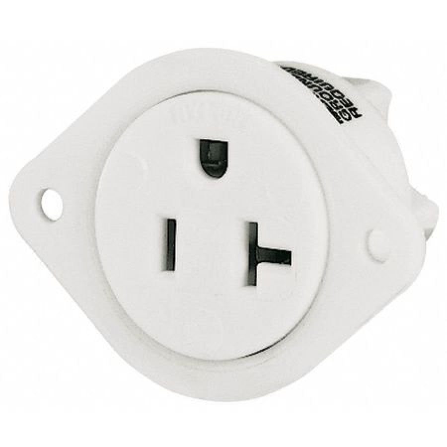 BRYANT 5379 Flanged Receptacle, 20 A Amps, 125V AC, Panel Mount, Single