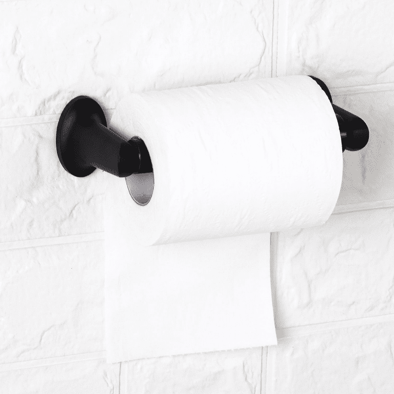 Mainstays Wall Mounted Toilet Tissue Holder, Matte Black Finish 