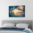 thumbnail image 3 of HFDF Ocean Wave Sunset Wall Art: Stunning Water Seascape Artwork Painting Print on Canvas for Bathroom 10x8inch Framed, 3 of 4