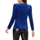 thumbnail image 3 of INSPIRAR CHIC Blusa de terciopelo de mujer con cuello en V, manga larga, metálica y brillante con estrellas, tamaño S, azul real, 3 of 5