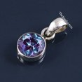 thumbnail image 2 of 6mm Round Cut Lab-Created Alexandrite Necklace – Color-Change Gemstone Pendant 925 Sterling Silver, Elegant Statement Jewelry with Brilliant Hue Shift Silver 16 Inch, 2 of 3