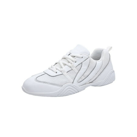 

Harsuny Men Dancing Breathable Cheer Shoes Soft Sole White Round Toe Cheerleading Shoe Competition Lightweight Anti-Slip Dance Sneakers White 6.5Y/7.5/7