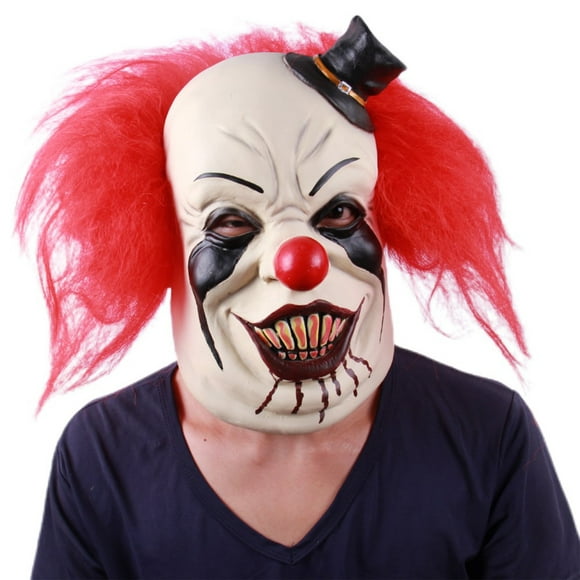 Pudcoco Masque de Clown d'Halloween Masque de Latex de Tueur Plein de Tête Effrayant