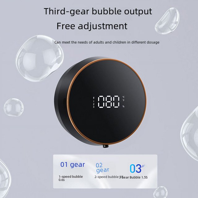 Máquina de jabón líquido para lavar manos con espuma montada en la pared, máquina de espuma automática por inducción infrarroja con carga USB