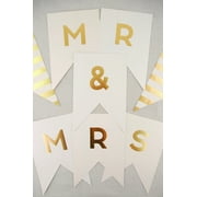 Mr. & Mrs. Banner Ivory & Gold Included Two of Each Letter: M R & S Banner: 6in. x 9in. With Gold Foil Letters 2.5in. Tall