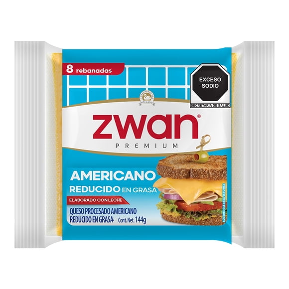 Queso americano Zwan rebanado reducido en grasa 144 g