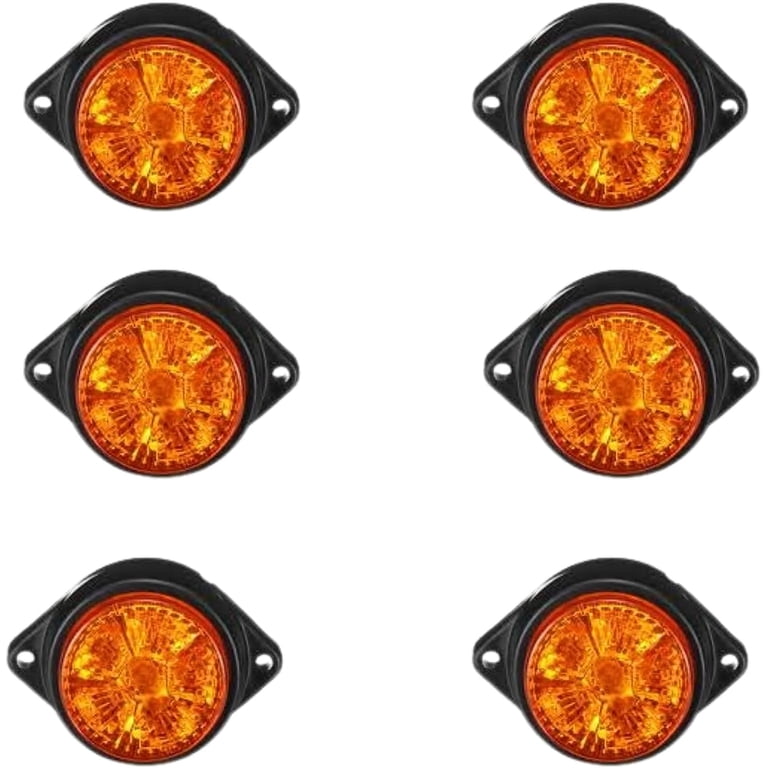 10 Pcs Orange Amber 24V LED Side Marker Lights | E-Marked For Trucks & Lorries | 66mm X 27mm