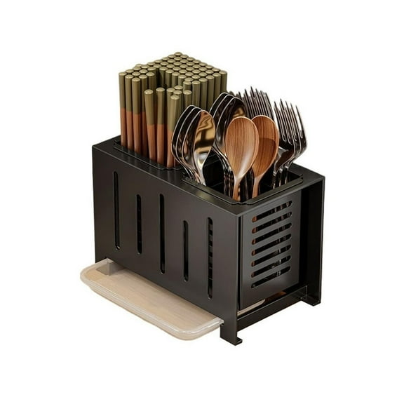 Kitchen Utensil Holder Stainless Steel Cutlery Organizer Space Saving Utensil Rack