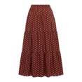 thumbnail image 5 of uvwlwu Women's Polka Dot Maxi Skirt Elastic High Waist Tiered Ruffle Flowy A Line Lightweight Versatile Four Season Casual Vacation Everyday Bottom,S, 5 of 5