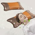 thumbnail image 6 of Kchsji Summer Rattan Woven Pillow, Wood Cooler Neck Support Cushion, Breathable Bamboo Style Mat For Bed Or Sitting, 50 x 30 cm, Natural Brown, Durable Lightweight Health Support For Hot Weather, 6 of 8