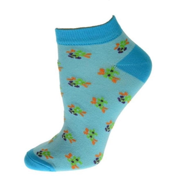 Floral Pattern Ankle Low Cut 2-pair Pack & 4-pair Pack Cotton Socks