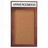 Aarco Products CBC3624RH 1-Door Enclosed Bulletin Board with Header - Cherry