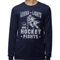 thumbnail image 2 of Arena Lights and Hockey Fights Long Sleeve Shirt Unisex Medium Navy, 2 of 5