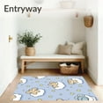thumbnail image 3 of ODIKA 4'x6' Machine Washable Non-Slip Area Rug, Playful Bear Illustration with Scattered Stars and Whimsical Clouds Motif High Traffic Rug with Pad, Blue, 683163, 3 of 8