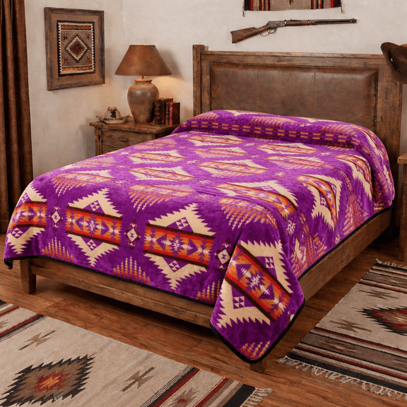 Full Size 2ply Flannel Blanket 60x80 inch,white River Pink
