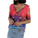 thumbnail image 4 of Lucakuins - Camiseta estampada con blusa para mujer, manga corta suelta con cremallera y cuello en V Lucakuins  moda, 4 of 9