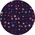 thumbnail image 1 of Ahgly Company Machine Washable Indoor Round Transitional Purple Jam Purple Area Rugs, 4' Round, 1 of 7