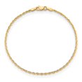 thumbnail image 3 of 10k Yellow Gold Bracelet Chain Styles Rope 1.85 mm 9 in D/C Quadruple Anklet, 3 of 3