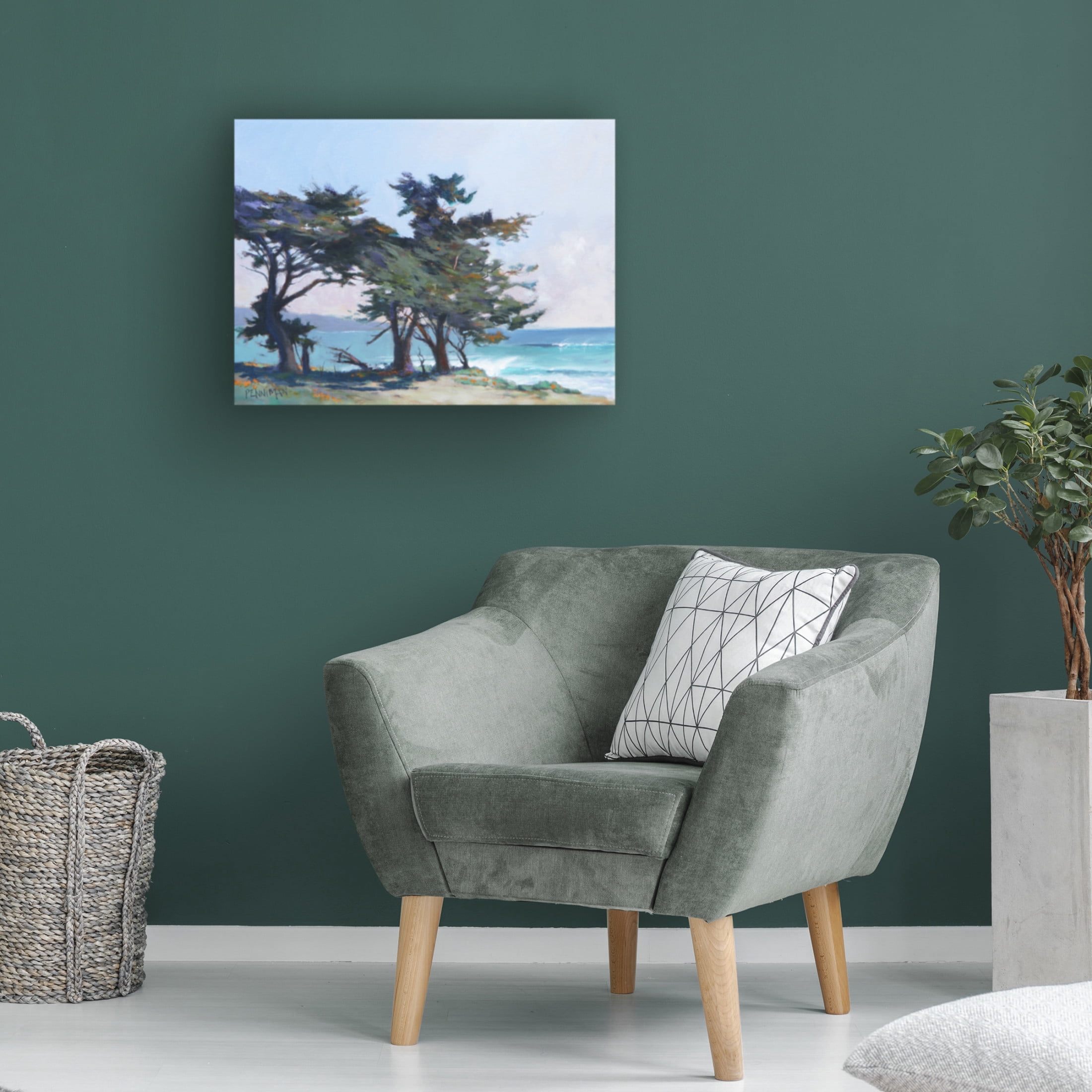 Canvas Wall Art - Ed Penniman 'Lighthouse Field II' Wall Art for Living Room, Bedroom, or Office Décor by Trademark Fine Art - 24 x 18 Inches