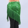 thumbnail image 5 of QHFBli Women's Sparkly Fringed Wrap Skirt, Tie Side Sequins Tassel Scarf Waist Towel for Belly Dance Festival Rave Party, 5 of 6