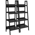 thumbnail image 1 of Pemberly Row Mid-Centruy 4 Shelf Ladder Bookcase Bundle in White, 1 of 6