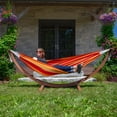 thumbnail image 6 of Vivere Double Cotton Hammock, Comfortable Daybed with Wood Frame, 8', Sunset, 6 of 7