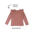 thumbnail image 2 of Honest Baby Clothing Organic Cotton Girl Long-Sleeve Ruffle Shirts, 3M to 24M, 3-Pack, 2 of 4