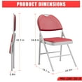 thumbnail image 3 of Yeshouse Sillas plegables (paquete de 2, 4 o 6) con cojín de piel sintética, capacidad de 159 kg, estructura de metal y almohadillas antideslizantes, portátiles y apilables para hogar y eventos, 3 of 8