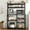 black, variant on Bakers Rack with Power Outlet, Coffee Bar with Wire Drawer, Industrial Microwave Stand, Kitchen Buffet Table with Large Storage, 6-Tier Kitchen Storage Rack with Hutch