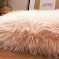 Ultra Soft Faux Sheepskin Fur Shag Rug Light Pink 4' X 6'