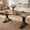 Light Oak Brown, variant on Fnova 63" Modern Dining Table, Rectangular White Faux Marble Top Kitchen Table, Stylish Metal Trestle Legs, Seats 4 to 6 for Dining Room & Kitchen, Living Room