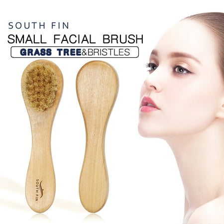 SOUTH FIN Facial Brush Wooden Handle Natural Bristles Face Cleansing Brush Massage Deep Cleaning Brushes