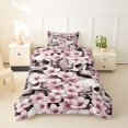 thumbnail image 2 of Homewish Cherry Blossom Gothic Skull Twin Duvet Cover for Girls, Pink Japanese Flower Twin Bedding, Black Reversible, 2pcs, 1 Duvet Cover and 1 Pillowcase, 2 of 5