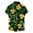 thumbnail image 4 of Ceisia Men's St. Patrick's Day Short Sleeve Shirt Clover Print Regular Straight Fit Green Turn-Down Collar Spring Summer Shirt Gift, 4 of 6