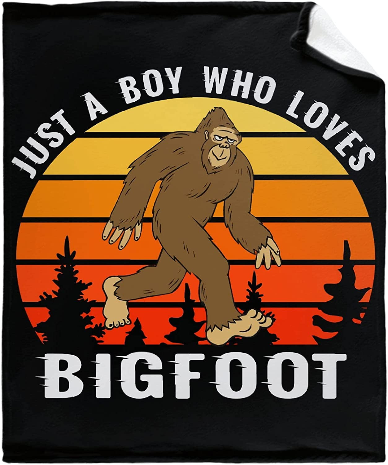 Just A Boy Who Loves Bigfoot Blanket for Fall Winter Spring All Season