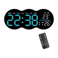 thumbnail image 3 of Reloj de pared digital con alarma y función de memoria, moderno y versátil, con control remoto, ideal para decoración de pared de gimnasios almacenes, pantalla azul, 3 of 8