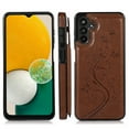 thumbnail image 2 of Feishell Back Case for Samsung Galaxy A54 5G,Embossed Pattern PU Leather Wallet Phone Case with ID Credit Card Slots Shockproof Magnetic Buckle Back Flip Holder Protective Cover,Brown, 2 of 9