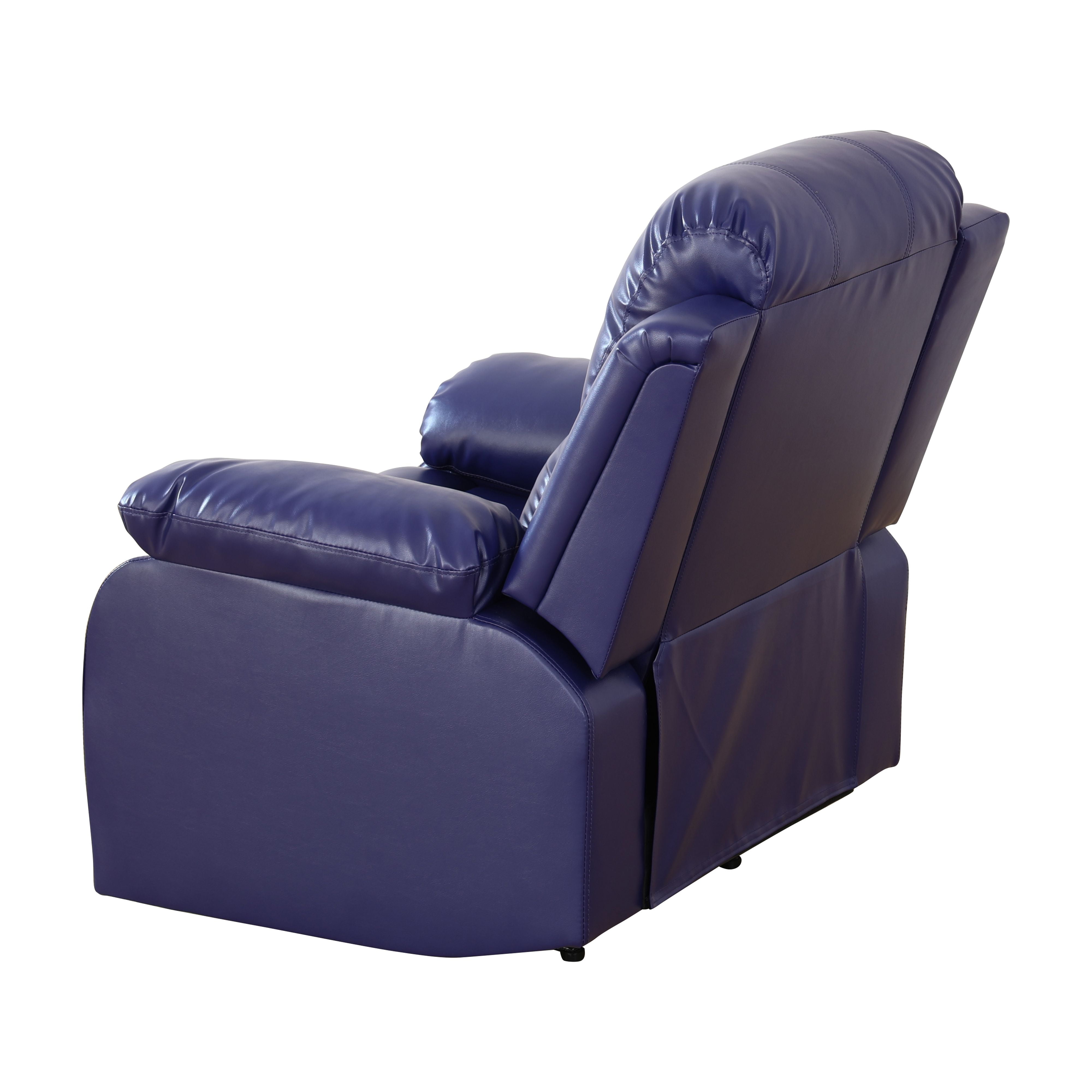 TrumanPick Manual Leather Recliner Chair,Overstuffed reclining Armchair Home Theater Sofa Recliner for Living Room,Blue