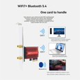 thumbnail image 5 of Adaptador PCIe RTL8922AE WiFi7 con Antena de 12 DB y Tarjeta de Red Inalámbrica Integrada, Triple Banda, 2,4 G/5 G/6 GHz, 6338 Mbps, BT5.4, 5 of 5