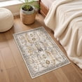 thumbnail image 3 of Roxstand 2'x3' Washable Entryway Rug, Vintage Non Slip Stain Resistant Small Accent Throw Kitchen Rugs, Brown, 3 of 10