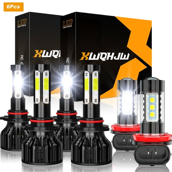 Compatible for Toyota Matrix 09-14 LED Headlight Bulbs Kit Hi/Lo Beam & Fog Light White 6-Pack