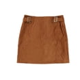 thumbnail image 1 of bar III Womens Faux-Suede Mini Skirt, Beige, 8, 1 of 2