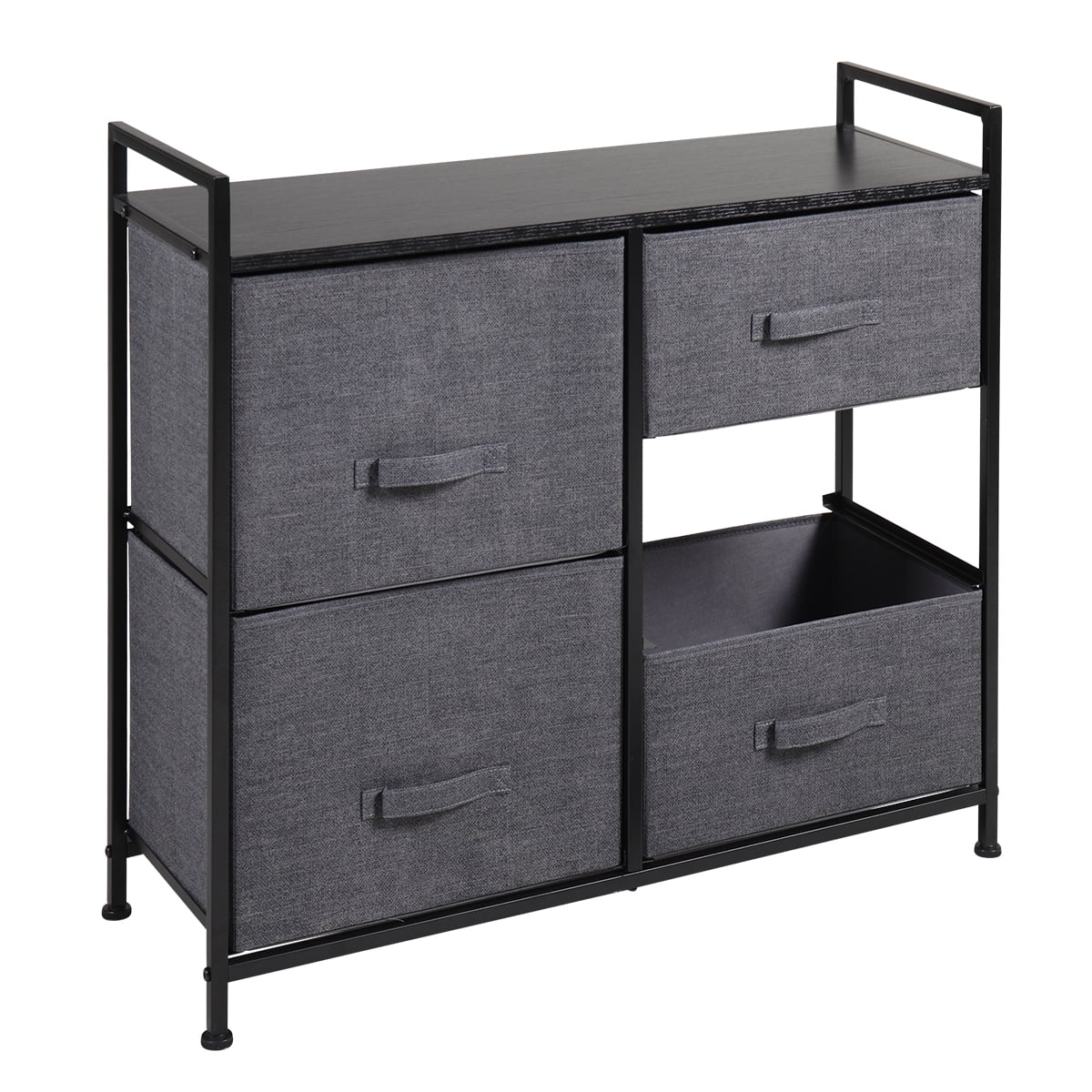 Lowestbest 3-Tier Drawer Dresser Organizer With 5 Drawers, End Table Storage Cabinet with Easy Pull Fabric Bins, Black Lowestbest 3-Tier Drawer Dresser Organizer With 5 Drawers, End Table Storage Cabinet with Easy Pull Fabric Bins, Black