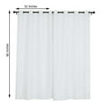thumbnail image 3 of Efavormart Pack of 2 52"x96" White Faux Linen Curtains, Semi Sheer Curtain Panels with Chrome Grommet for Living Room Home Decor Window Privacy Linen Textured Drapes, 3 of 11