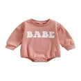 thumbnail image 1 of Vêtements pour Nouveau-Né Fille Garçon Manches Longues Col Rond Pull Chandail en Molleton Barboteuse Pull Ample Automne Hauts, 1 of 6