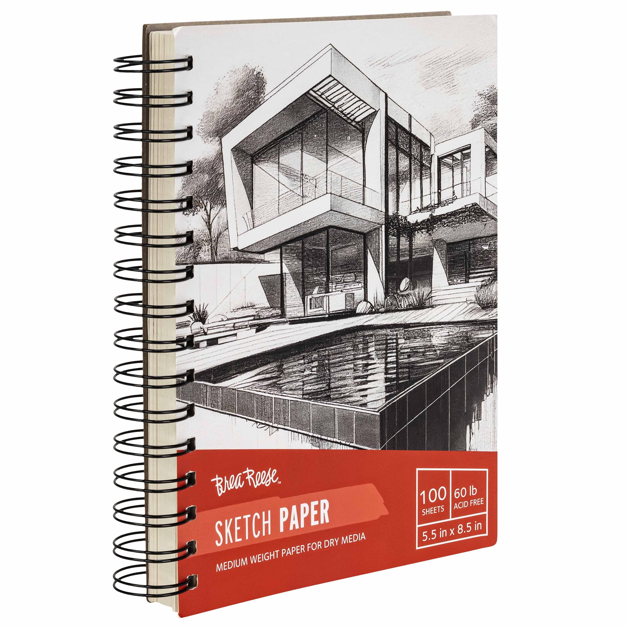 Brea Reese: Sketch Paper Pad - 100 Sheets - 5.5 x 8.5", 60lb Acid-Free Paper, Smooth Surface, Spiral Binding, Easy Removal, Adult Drawing Art Supplies