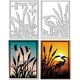 thumbnail image 1 of 2 troqueles de corte con forma de marco de hierba, diseño de garza crepuscular, luna y libélulas. Plantillas de corte para repujado en metal., 1 of 7