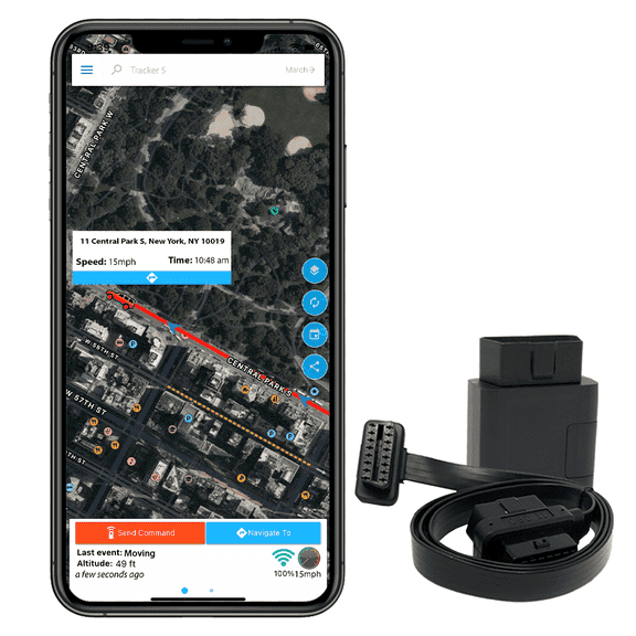 Optimus Plug-in GPS Tracker for Cars - Easy Installation - Harsh Driving Alerts - Reporting History and More - Extension Cable Included